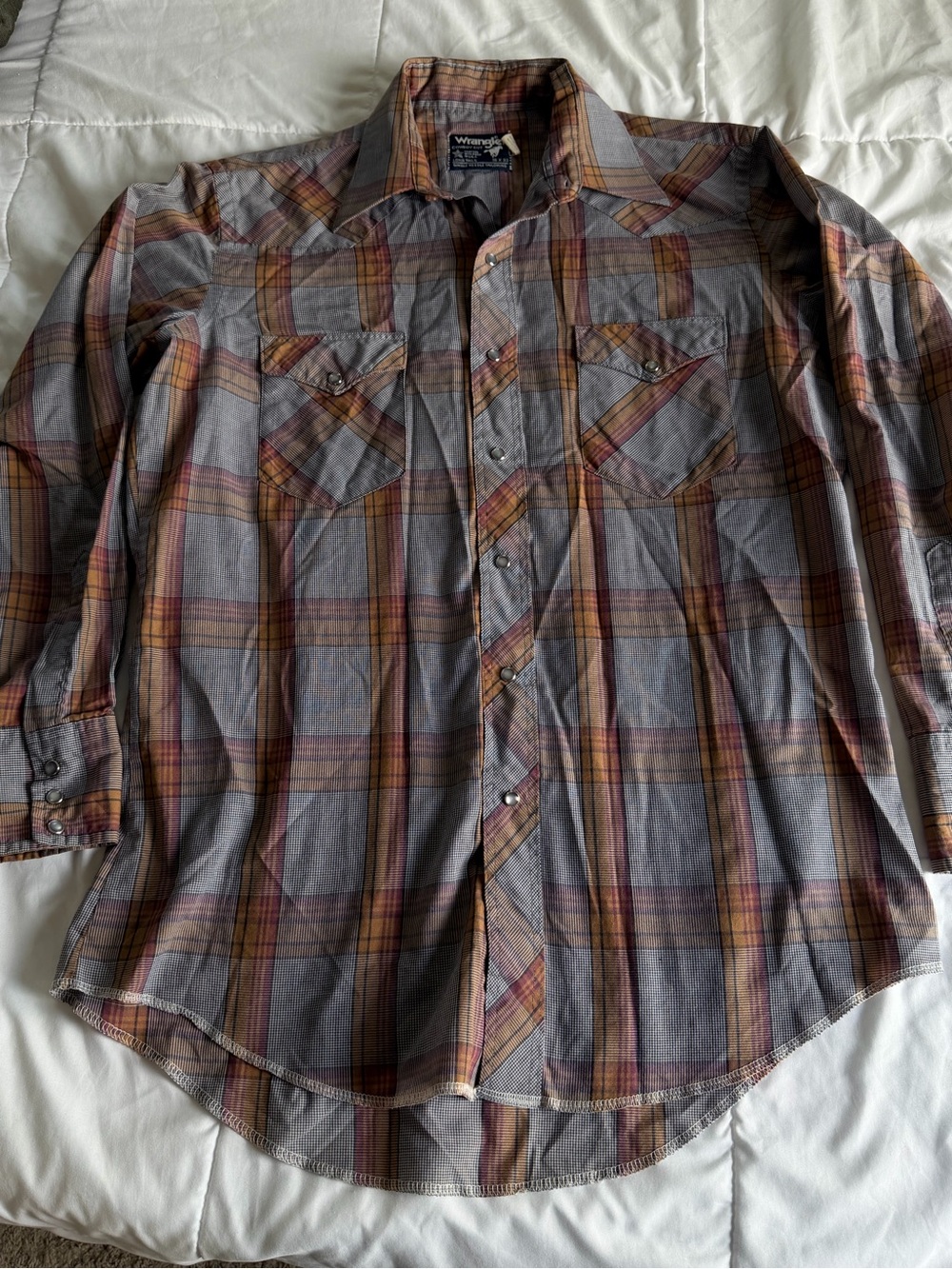 Vintage Wrangler Cowboy Cut Pearl Snap Shirt – Made in USA 🇺🇸
